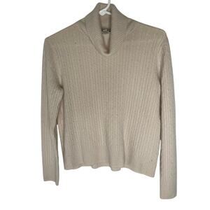 Vintage Pendleton White/Cream Cashmere Turtleneck Sweater size small